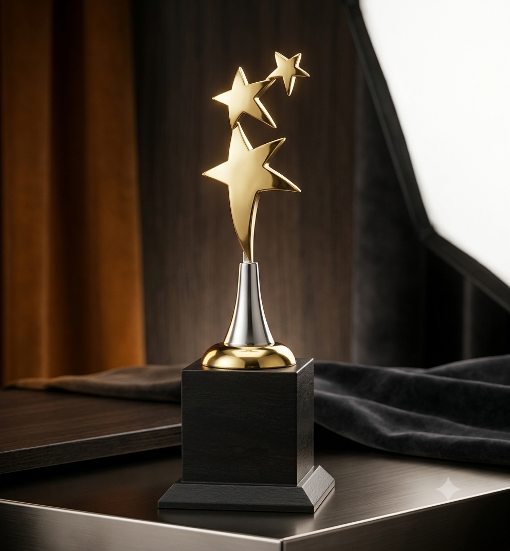 Dual-Tone Ascending Star Sports Trophy