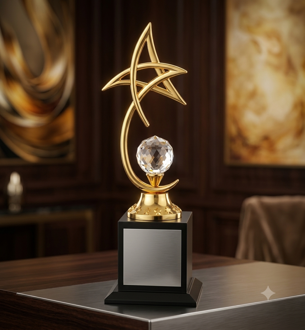 Crystal Orb Star Arch Sports Trophy