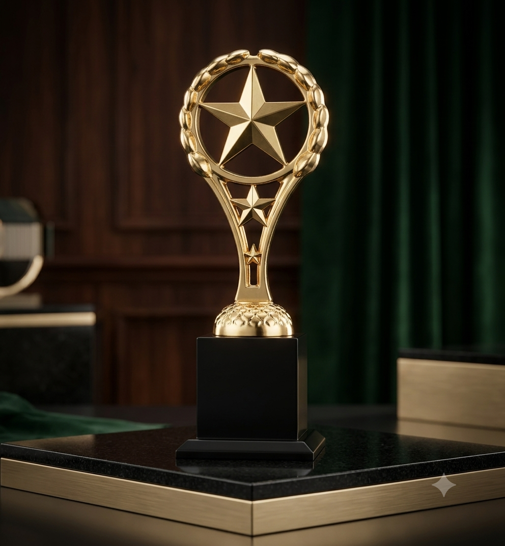 Golden Laurel Wreath Star Sports Trophy