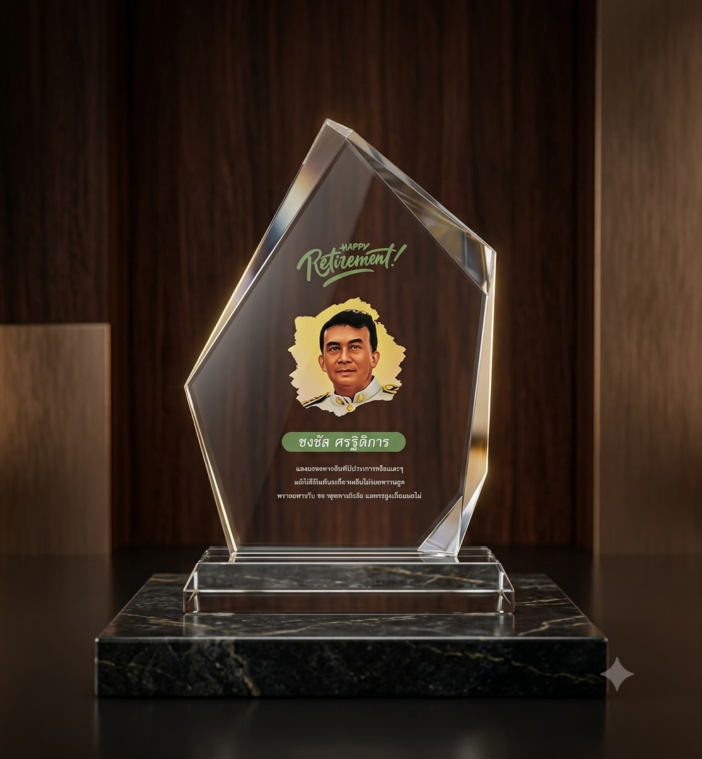 Geometric Custom Print Acrylic Trophy
