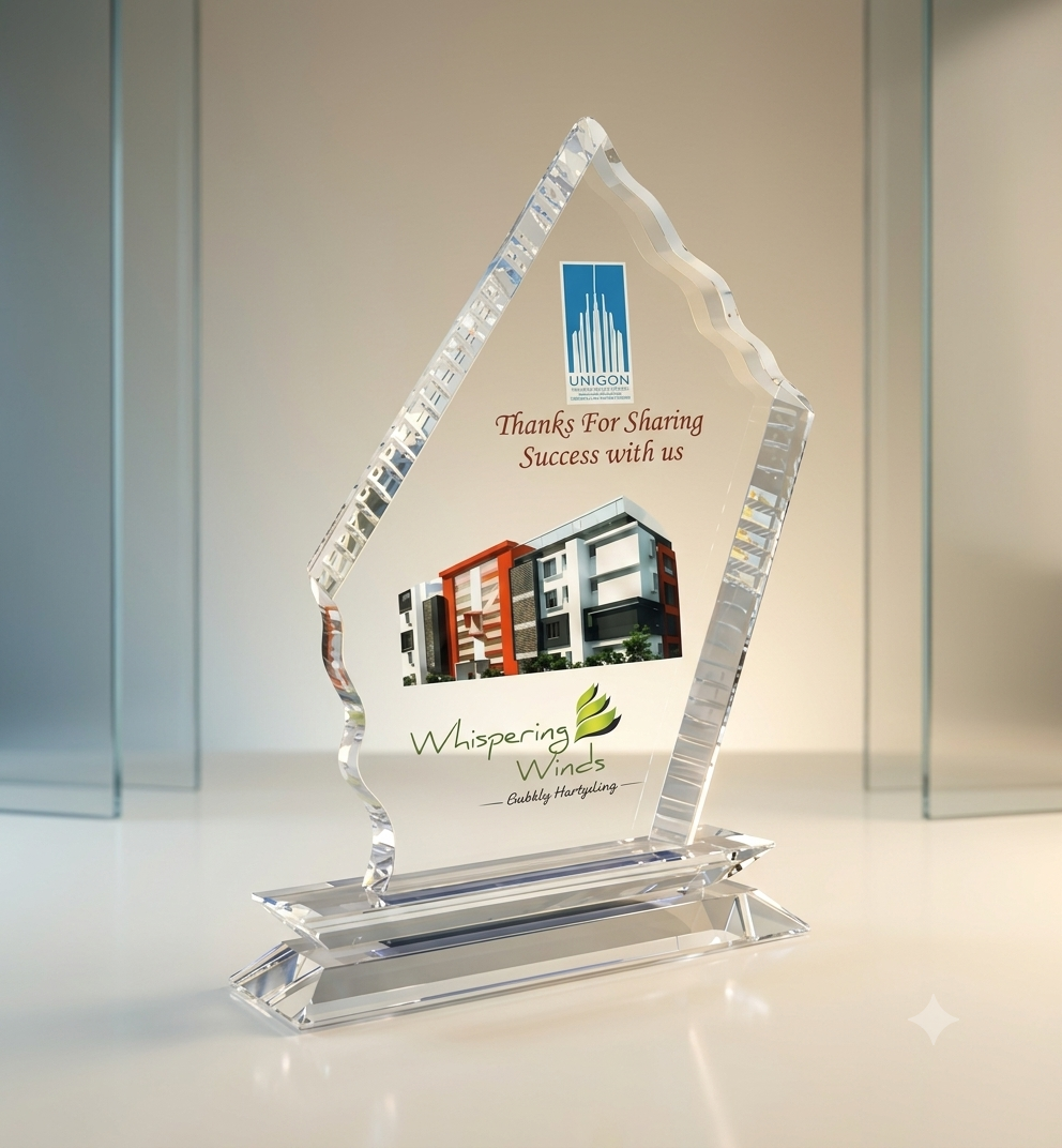 Flame Inspired Tiered Crystal Award