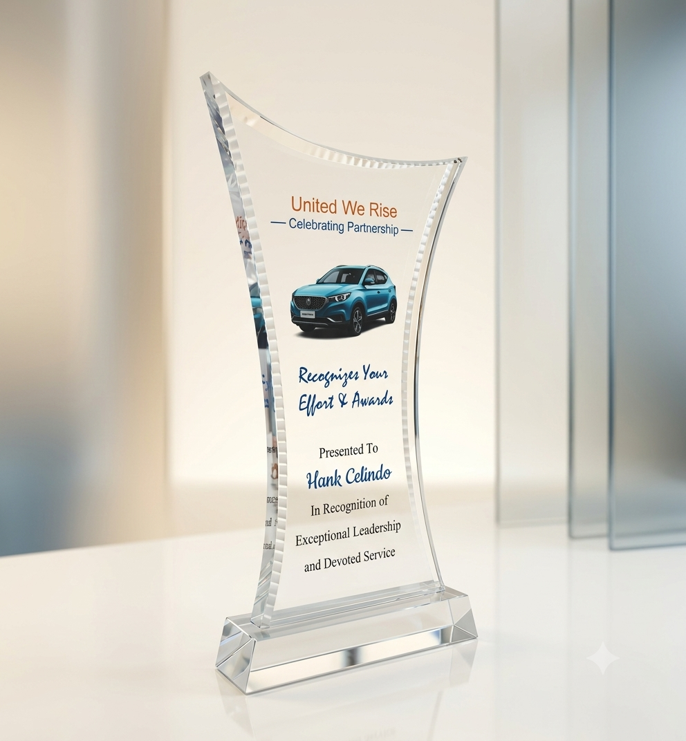 Curved Sail Beveled Acrylic Trophy
