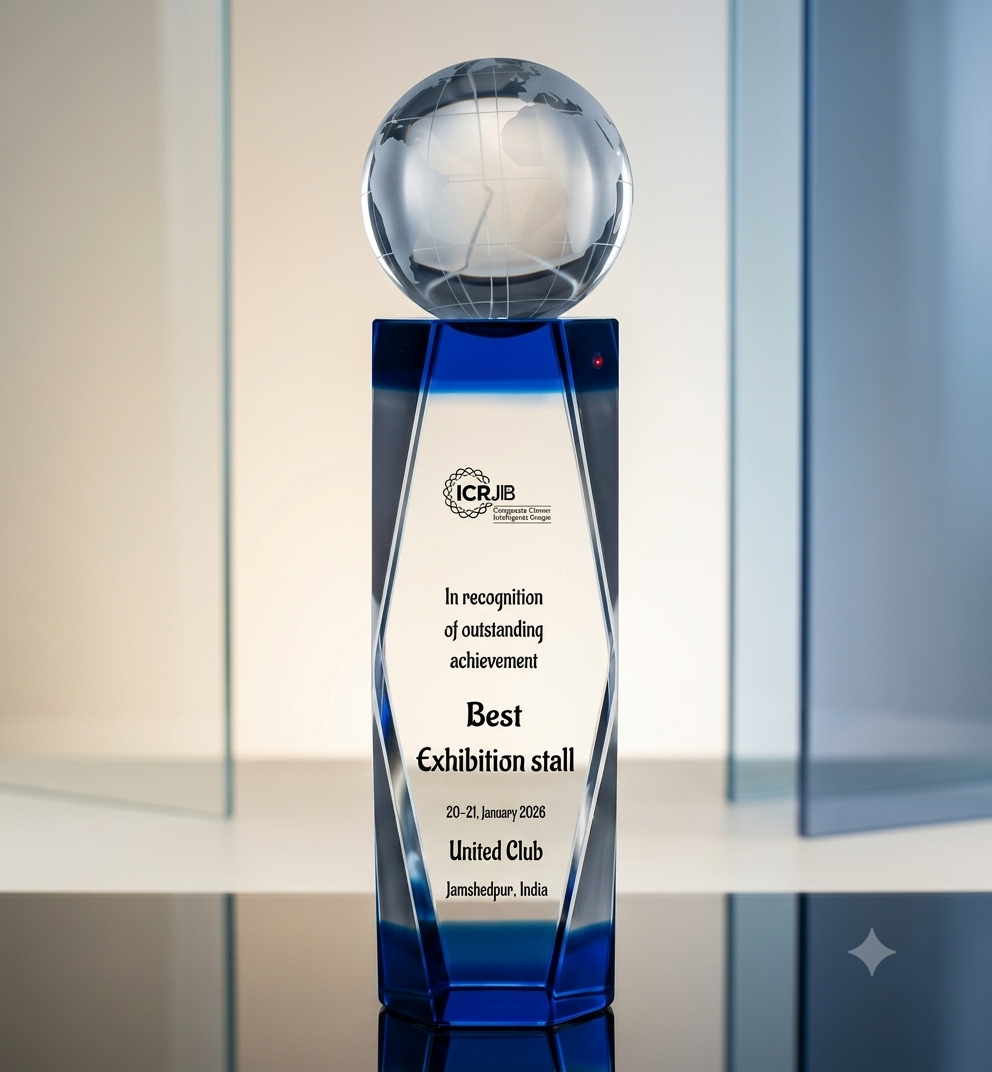 Sapphire Blue Globe Acrylic Trophy
