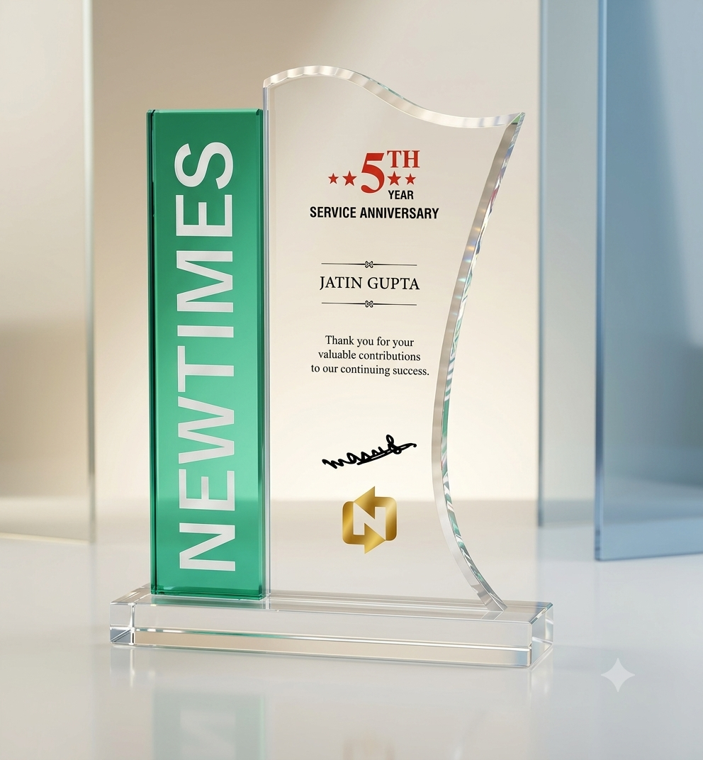 Emerald Green Wave Acrylic Award