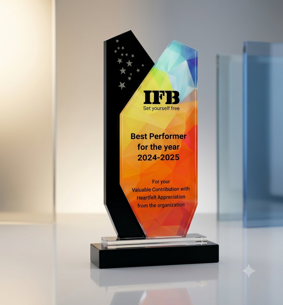 Black Prism Multi-Color Acrylic Trophy