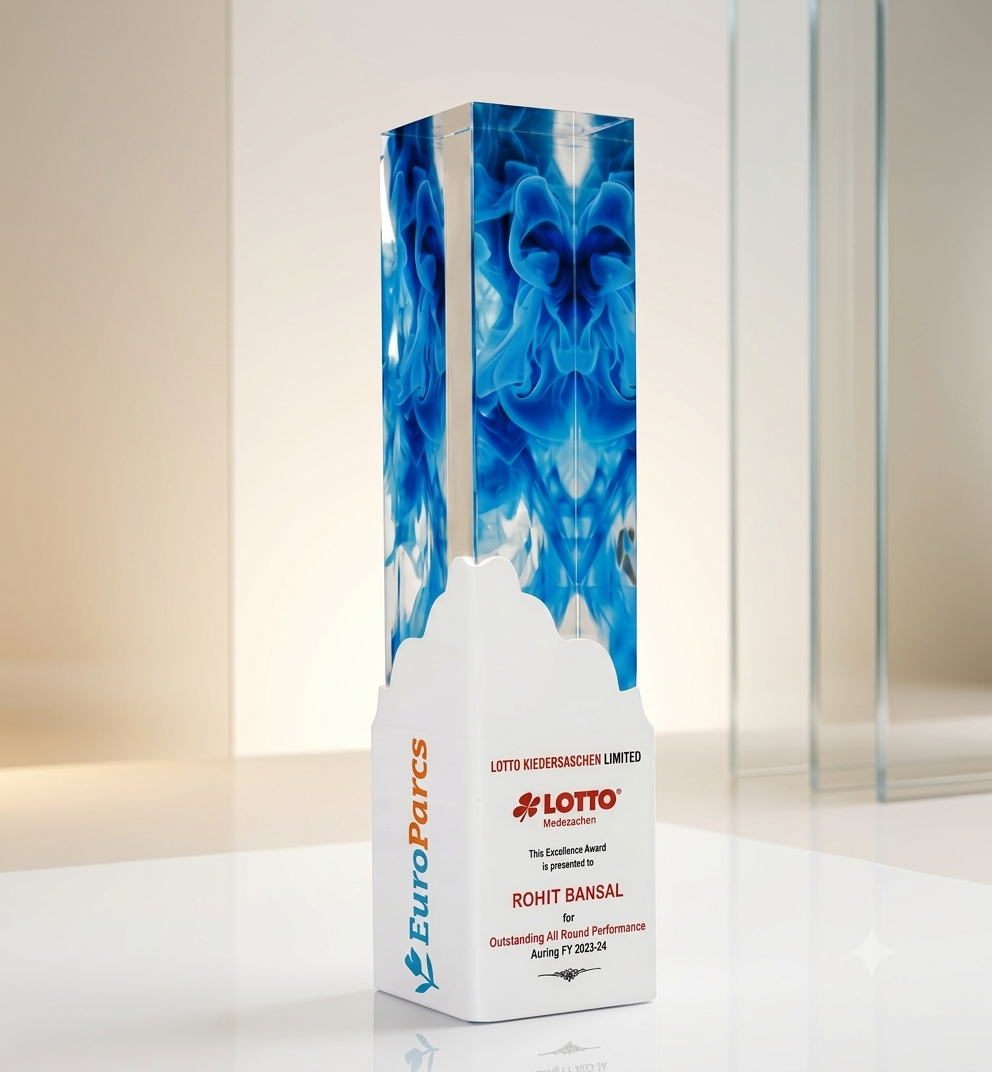 Blue Smoke Fire Crystal Excellence Trophy