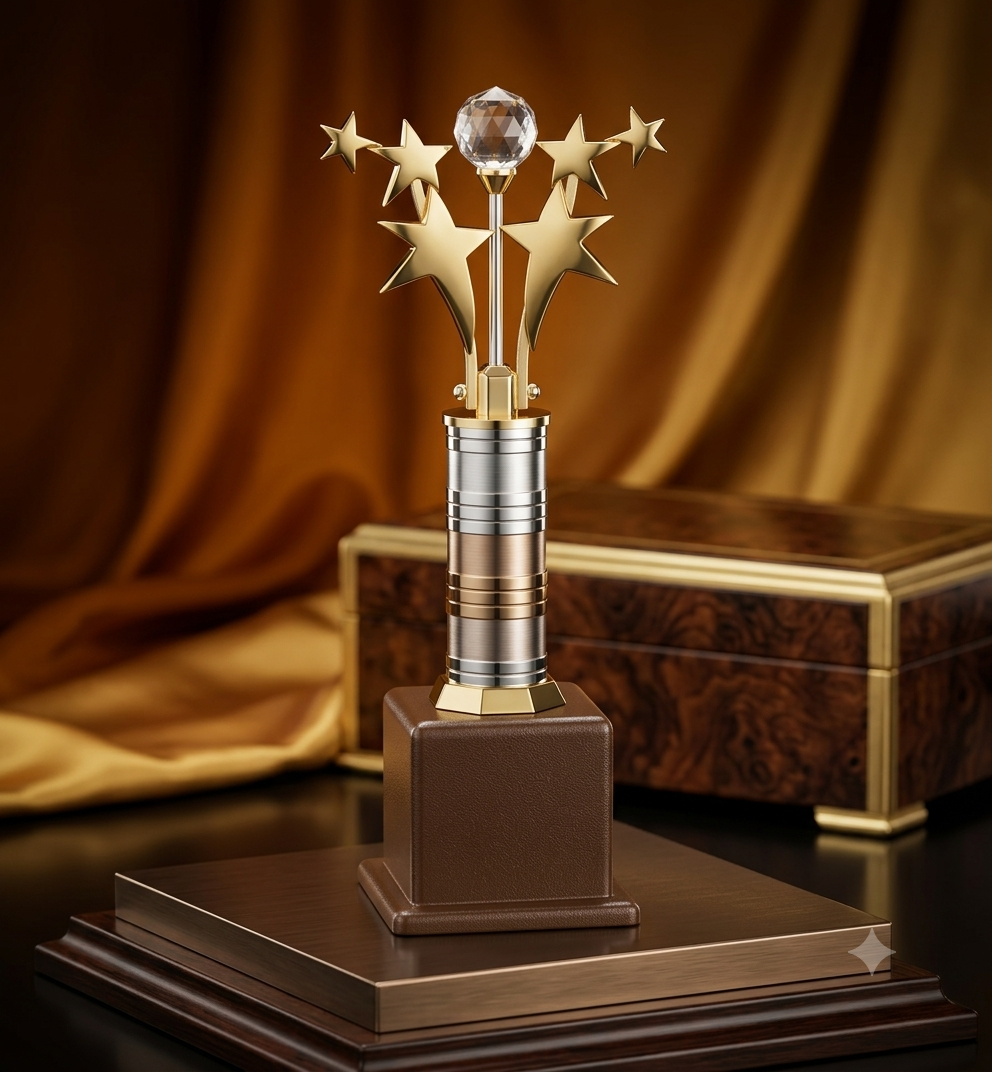 Multi-Star Crystal Pinnacle Sports Trophy
